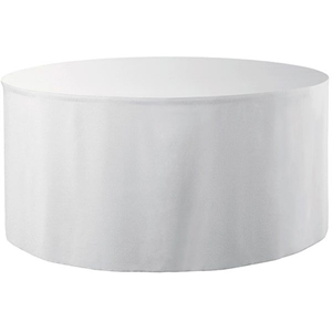Tafelkleed wit 122 cm rond met rok Tafelkleed wit 122 cm rond met rok