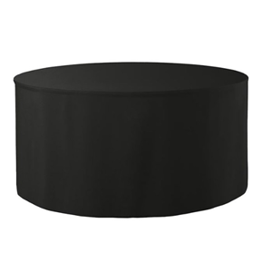 Tafelkleed zwart 122 cm rond met rok Tafelkleed zwart 122 cm rond met rok