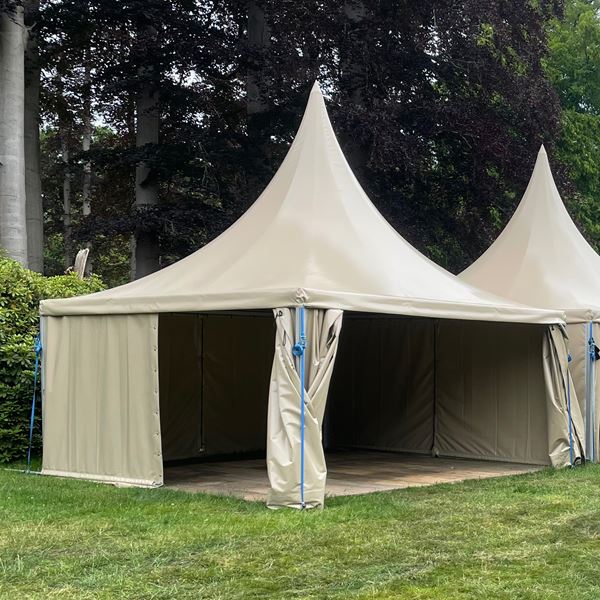 Pagodetent 5 x 5 meter cappuccino