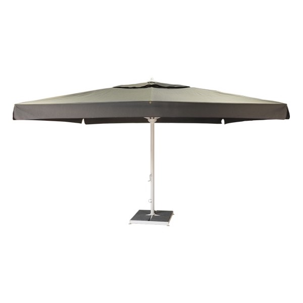 Parasol zwart met voet 4 x 4 meter