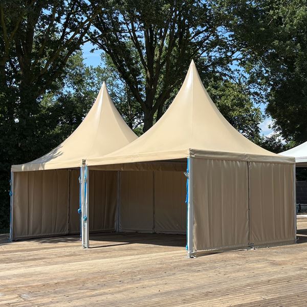 Pagodetent 4 x 4 meter cappuccino